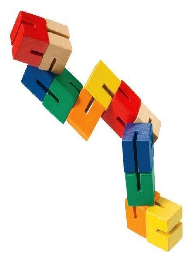 STAR MAGIC Wooden Puzzle Fidget Multi Colored Flexi Puzzle Bending Stretching Brain Teaser Finger Fidget - Image 1